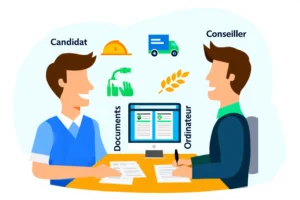Candidat en entretien d'intérim