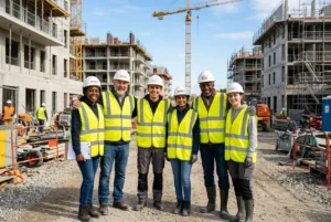 Travailleurs intérimaires sur chantier