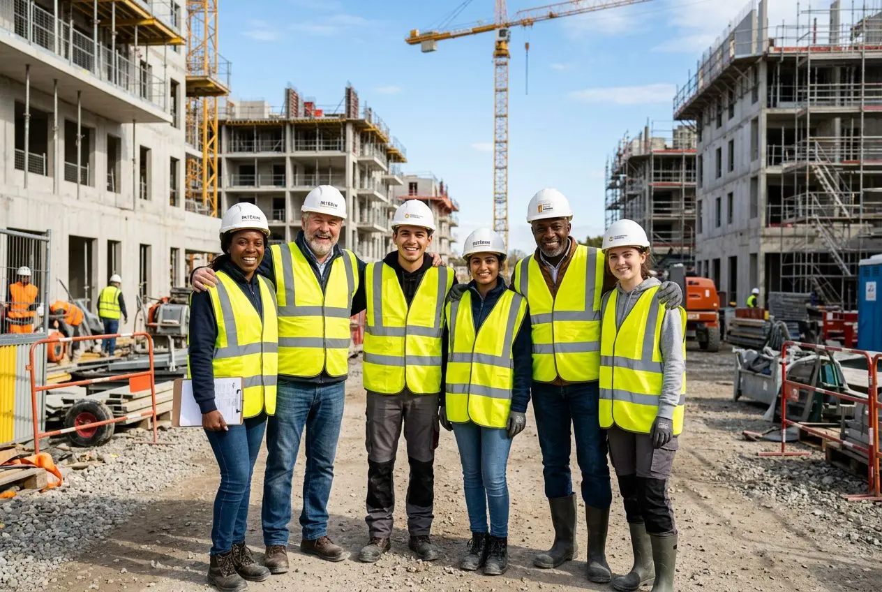 Travailleurs intérimaires sur chantier